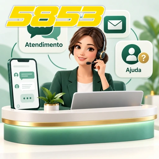 5853 — ilustração de atendente com headset em uma central de atendimento