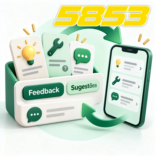 5853 — ilustração de central de feedback com sugestões e ícones de mensagens