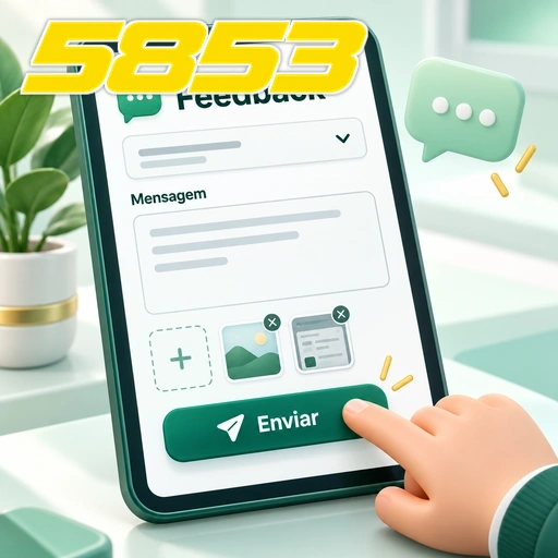 5853 — ilustração de formulário de feedback com campo de mensagem e botão de envio
