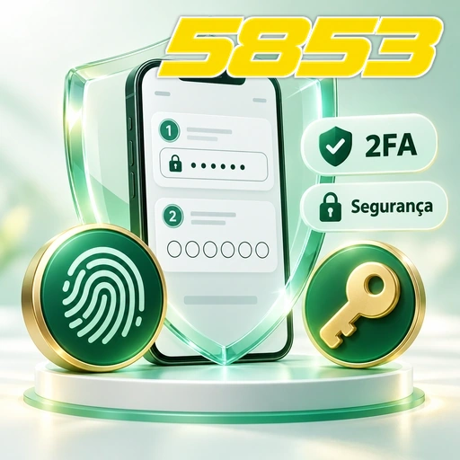 5853 — ilustração de segurança da conta com autenticação em duas etapas, impressão digital e chave