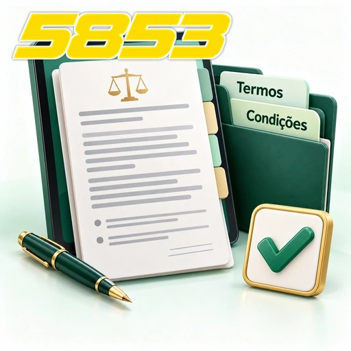 5853 — ilustração de termos e condições em documentos com caneta e símbolo de confirmação